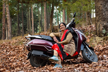 indian mother in long trips , this is the way of india mother chill out time in winter vacation .