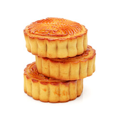 Mid-Autumn Festival moon cake on white background