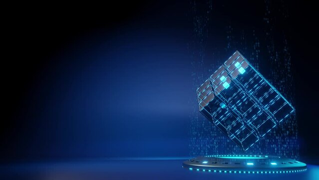 blue simple background about blockchain and crypto-currency