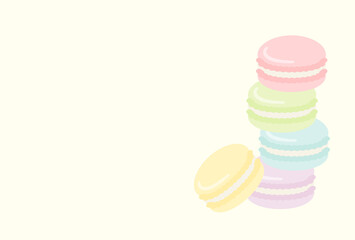 vector background with French macarons for banners, cards, flyers, social media wallpapers, etc.