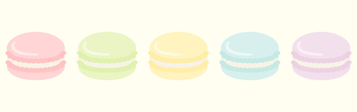vector background with French macarons for banners, cards, flyers, social media wallpapers, etc.