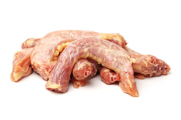 chicken neck on white background
