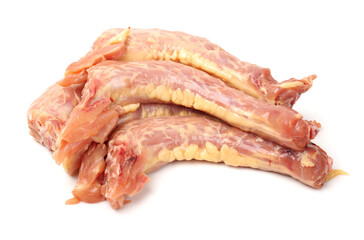 chicken neck on white background