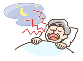 いびきをかく男性