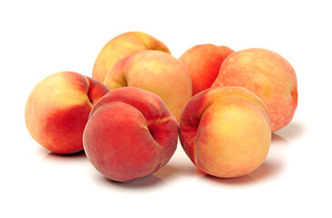 ripe peach on white background