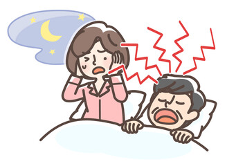 いびきをかく男性