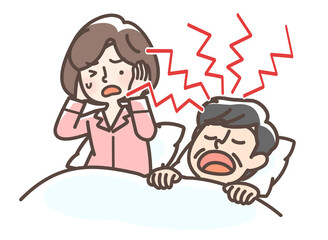 いびきをかく男性