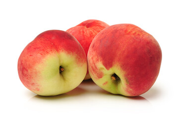 red peaches  isolated on white
