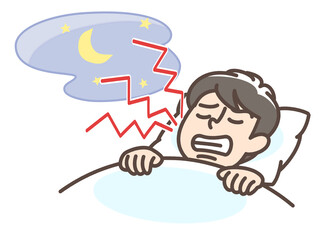 歯ぎしりをする男性