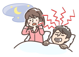 歯ぎしりをする男性