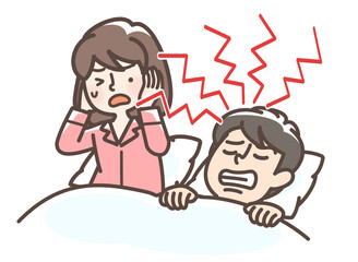 歯ぎしりをする男性