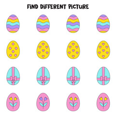 Find picture which is different from others. Worksheet for kids.