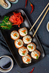 sushi and chopsticks