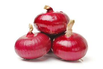 red onion isolated on white background