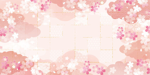 桜の背景イラスト　和柄 © ヨーグル