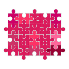 pink jigsaw palette puzzle illustration design 