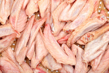 Raw chicken wings  background