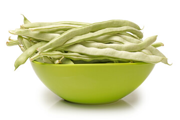 Green kidney bean on white background 
