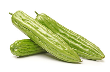 Bitter melon , Bitter gourd on white background