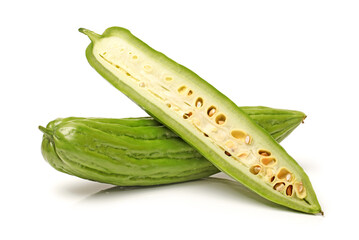 Bitter melon , Bitter gourd on white background