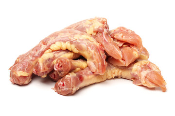 chicken neck on white background