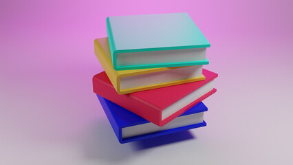 3d educational icon, book in 3d render, back to school icon