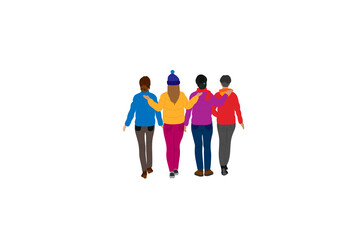 Best friends clipart Girls back view Family sisters. Besties