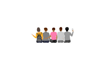 Best friends clipart Girls back view Family sisters. Besties