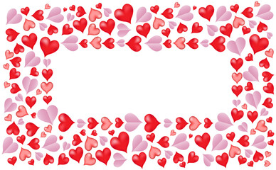  beautiful abstract background of red painted hearts, for Valentine's day