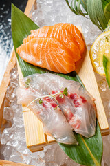 sashimi set on the ice