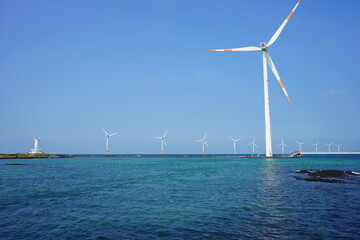 wind turbines in the sea
