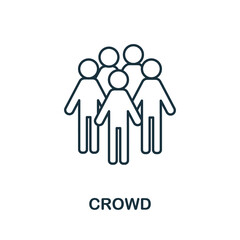 Crowd icon. Line element from big city life collection. Linear Crowd icon sign for web design, infographics and more.