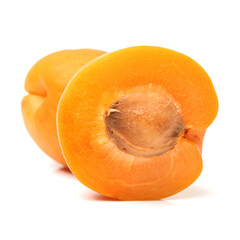 Fresh apricot fruits isolated on white background