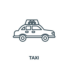 Taxi icon. Line element from big city life collection. Linear Taxi icon sign for web design, infographics and more.