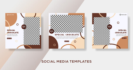 Special chocolate banner template post premium