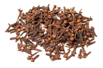 dry cloves on white background