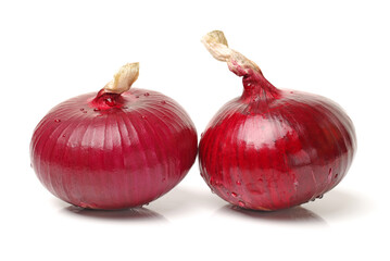 red onion isolated on white background