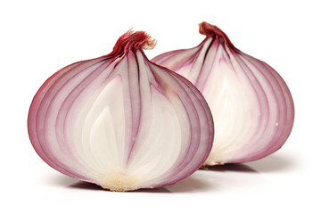 Red onion isolated on white background 