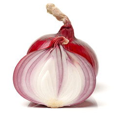 Red onion isolated on white background 