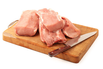 fresh raw meat on white background.