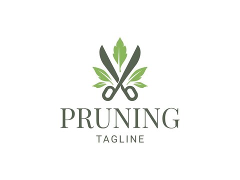 Pruning leaf modern gardening logo template