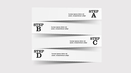 3D Abstract Idea steps paper infographic