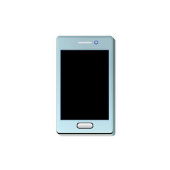 Illustration of a sky blue color smartphone, isolated on a white background