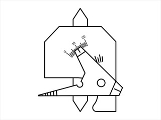 WG-1 template. Measuring device. Universal meter for welded joints. Vector illustration
