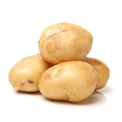 potatoes isolated on white background
