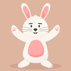 Cute Easter bunny. Easter concept. Flat vector illustration