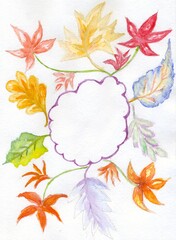 Autumn leaves frame art