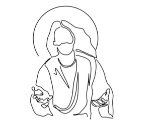 Continuous line drawing of Jesus Christ vector illustration Testament
Bible