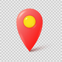 3d realistic red location pin. Gps pointer marker icon