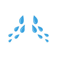 Fototapeta premium Water or tear drop. Blue sorrow weeping cry stream. Drops splash 